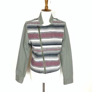 American Eagle Cotton Moto Jacket Blazer Size Large